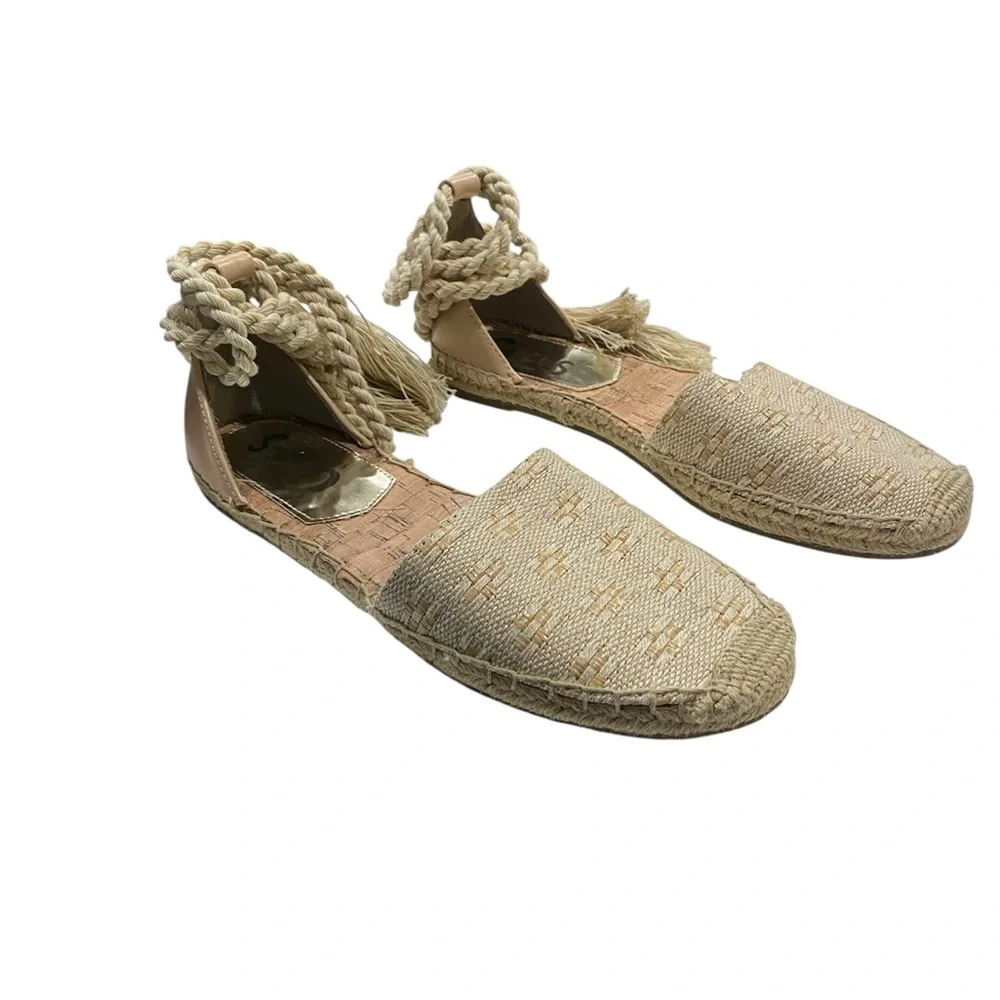 Circus by Sam Edelman Woman’s Natural Lenora Ankle Tie Espadrilles Size 8